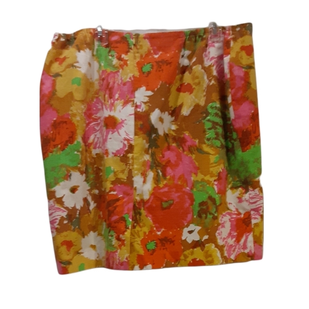 Talbots  Floral Orange and Yellow Boho Skirt Size 18 WP